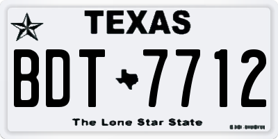 TX license plate BDT7712