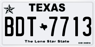 TX license plate BDT7713
