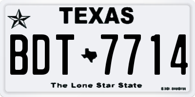TX license plate BDT7714