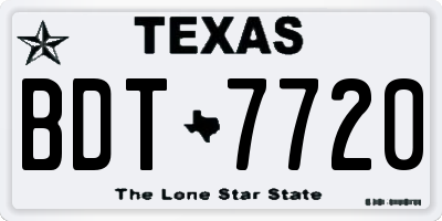 TX license plate BDT7720