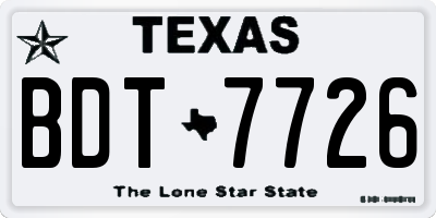 TX license plate BDT7726