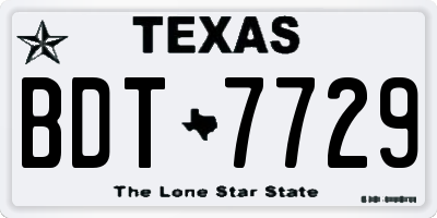 TX license plate BDT7729