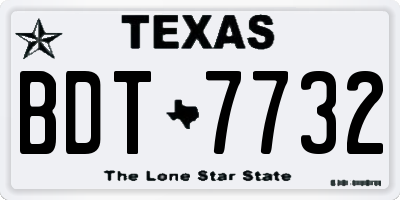 TX license plate BDT7732