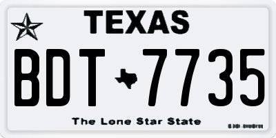 TX license plate BDT7735