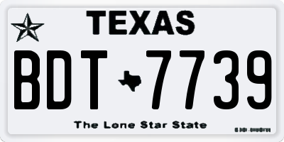 TX license plate BDT7739