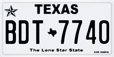 TX license plate BDT7740