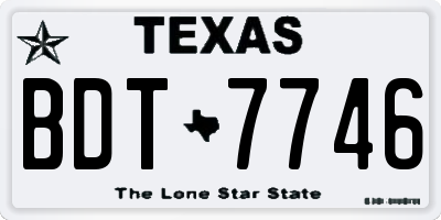 TX license plate BDT7746