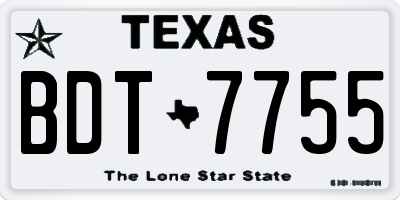 TX license plate BDT7755