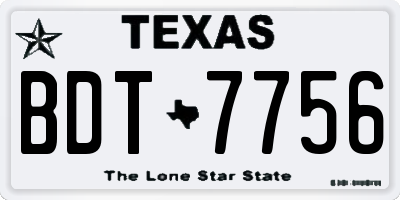 TX license plate BDT7756