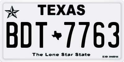 TX license plate BDT7763