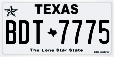 TX license plate BDT7775