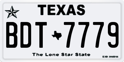 TX license plate BDT7779
