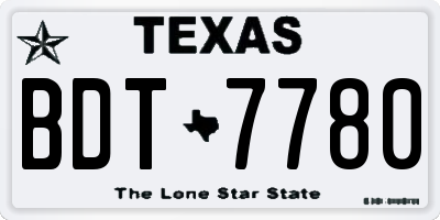 TX license plate BDT7780