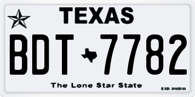 TX license plate BDT7782