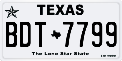 TX license plate BDT7799