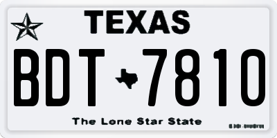 TX license plate BDT7810