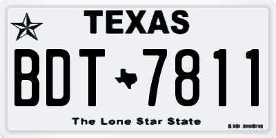TX license plate BDT7811