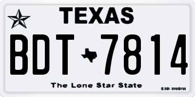 TX license plate BDT7814