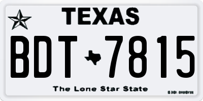 TX license plate BDT7815