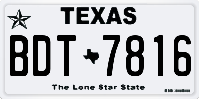 TX license plate BDT7816
