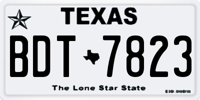 TX license plate BDT7823