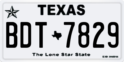 TX license plate BDT7829