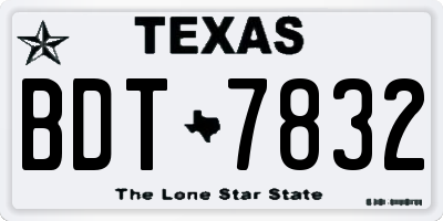TX license plate BDT7832