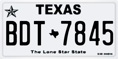 TX license plate BDT7845