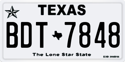 TX license plate BDT7848