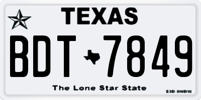 TX license plate BDT7849