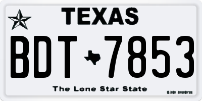 TX license plate BDT7853