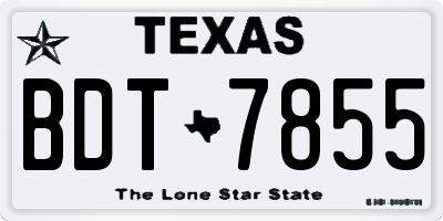 TX license plate BDT7855