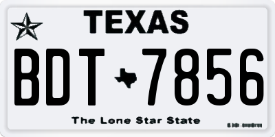 TX license plate BDT7856