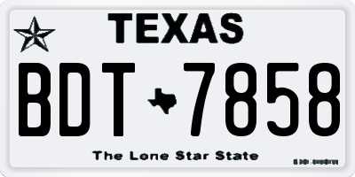 TX license plate BDT7858