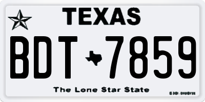 TX license plate BDT7859