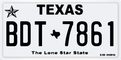 TX license plate BDT7861