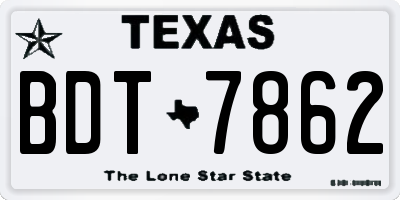 TX license plate BDT7862