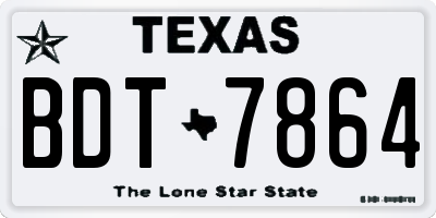 TX license plate BDT7864