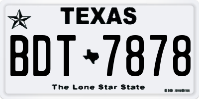 TX license plate BDT7878
