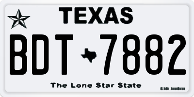 TX license plate BDT7882