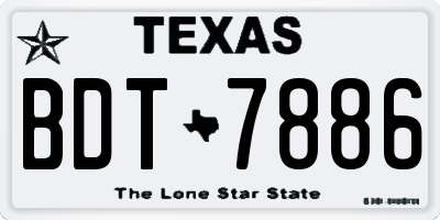 TX license plate BDT7886