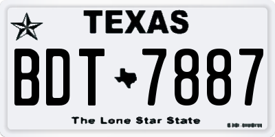 TX license plate BDT7887