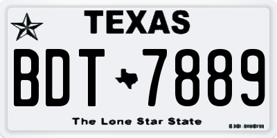 TX license plate BDT7889