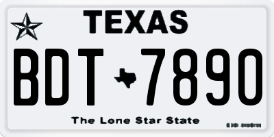 TX license plate BDT7890