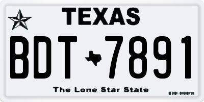 TX license plate BDT7891