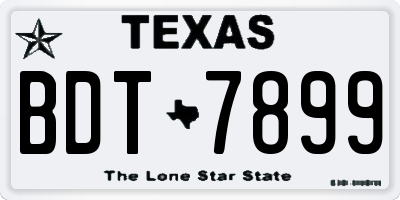 TX license plate BDT7899