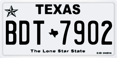 TX license plate BDT7902