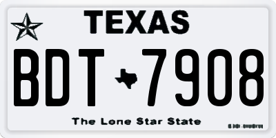 TX license plate BDT7908