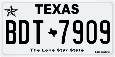 TX license plate BDT7909