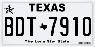 TX license plate BDT7910